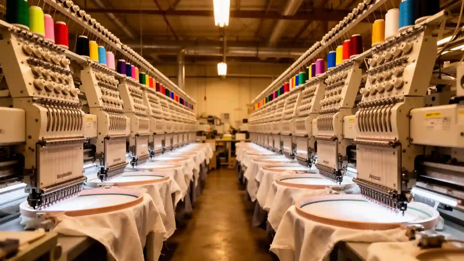 Industrial embroidery floor