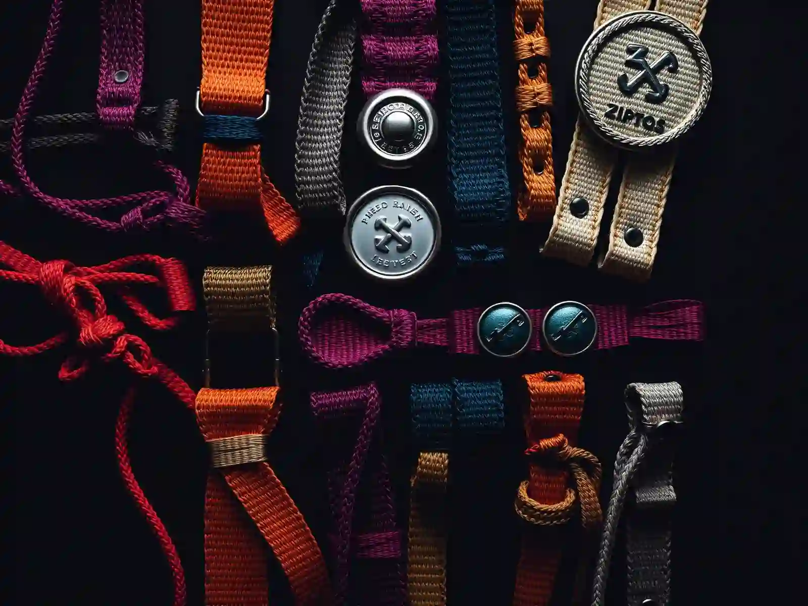 Textile accessories — ribbons, laces, badges